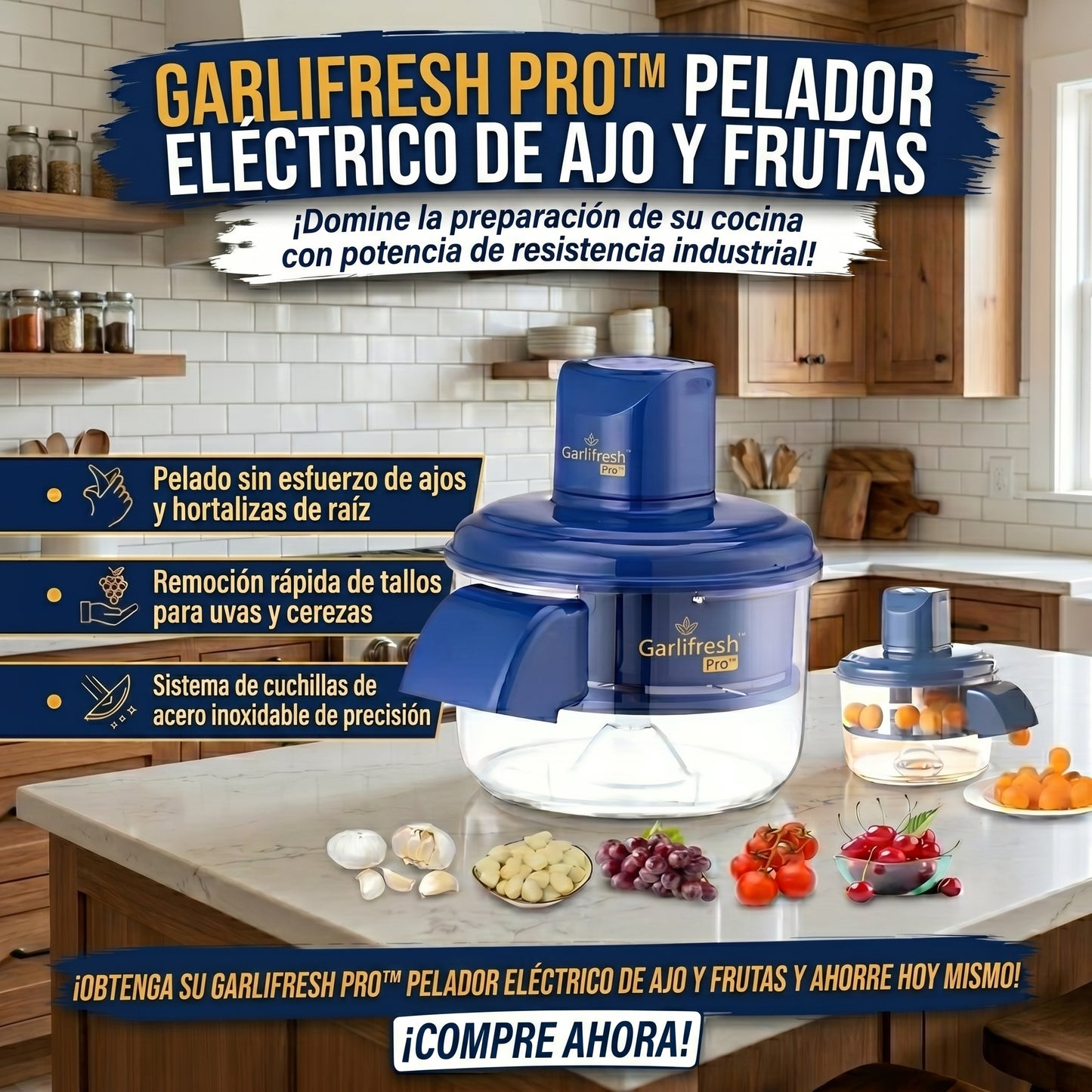 GarliFresh Pro™ Pelador Eléctrico multi uso