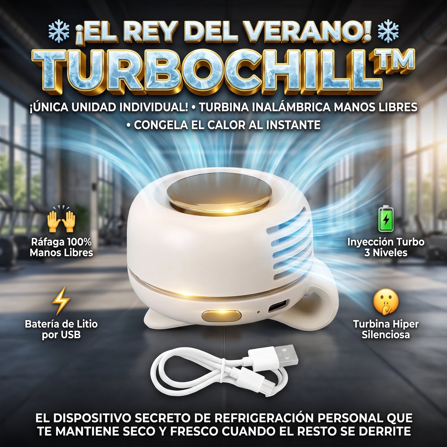 TurboChill™ Ventilador de Cintura Manos Libres