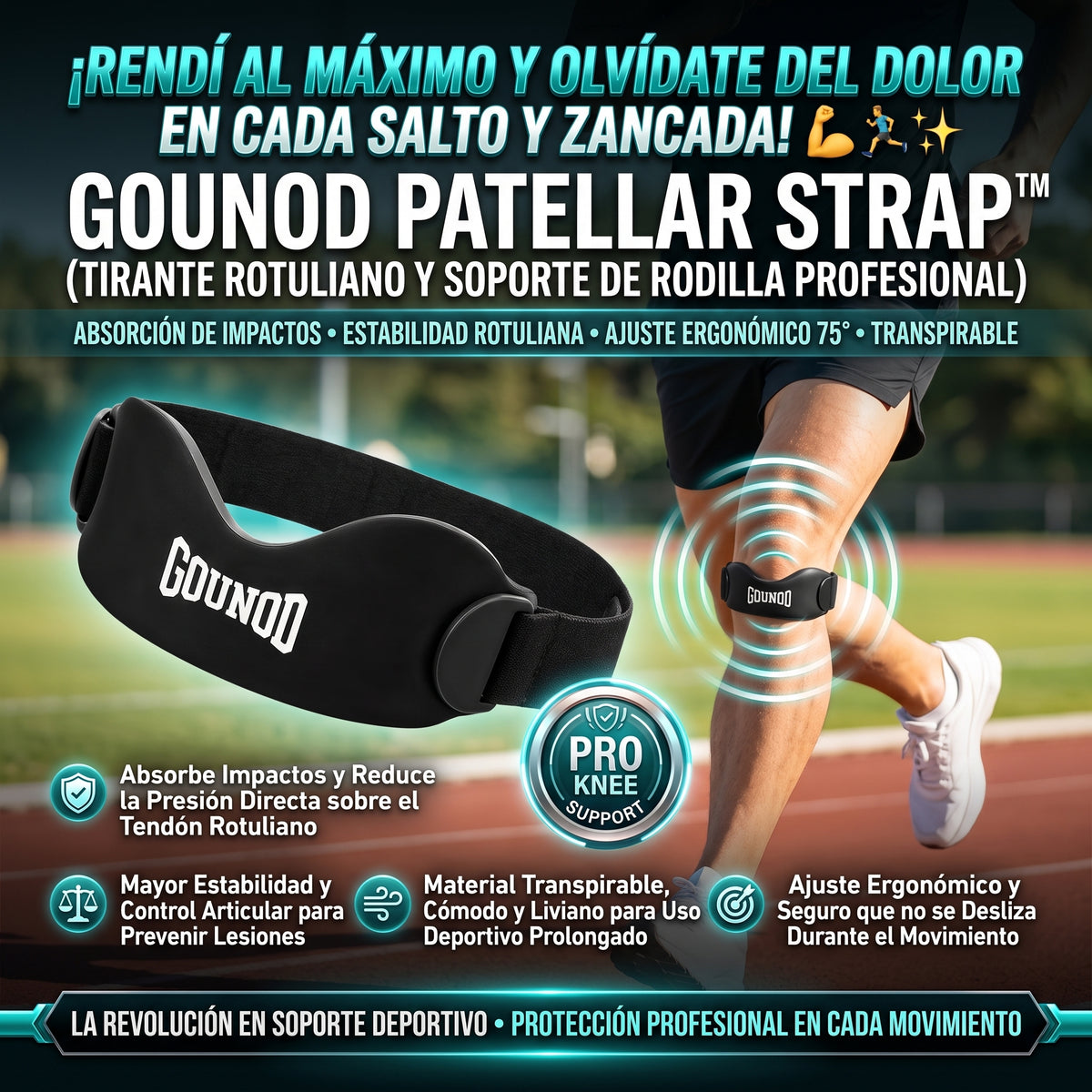 GOUNOD STRAP™ Tirante Rotuliano de Soporte Deportivo -M
