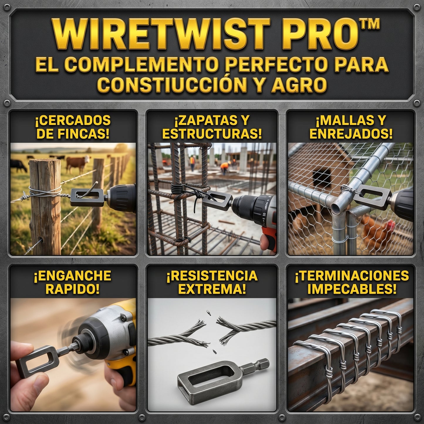 WireTwist PRO™ Herramienta Torcedora de Alambre para Taladro