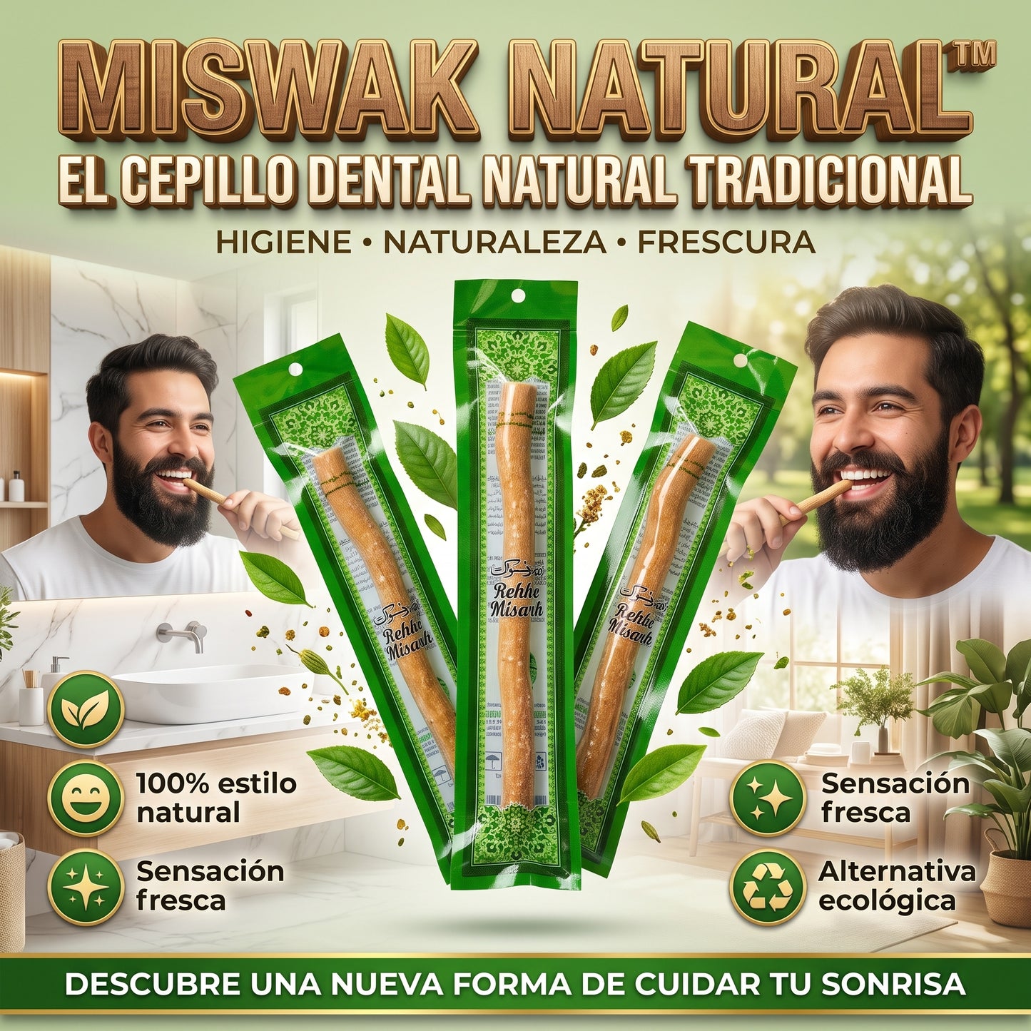 Miswak Natural™ Pack x3 cepillo dental natural tradicional
