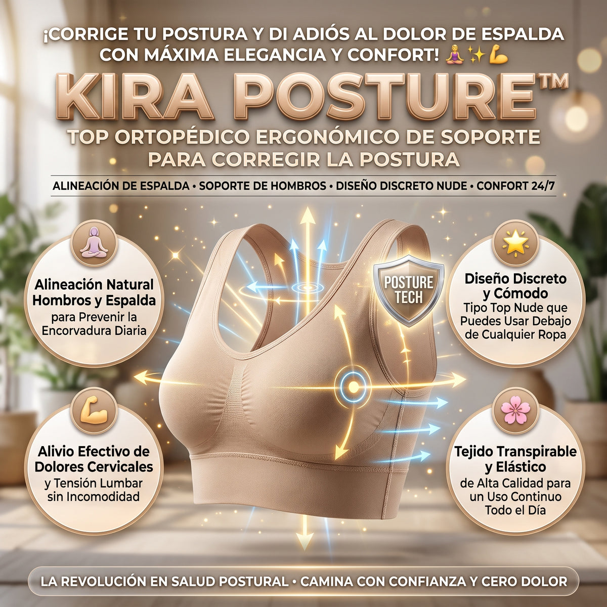 KIRA POSTURE™ Sostén y Corrector de Postura Ergonómico