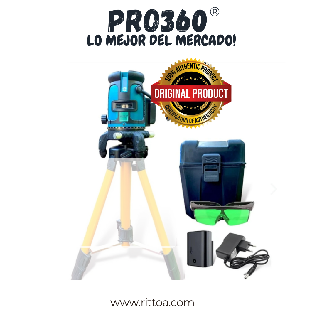NIVEL LÁSER PROFESIONAL 360 De 5 Líneas - Mide y nivela superficies a la perfeccion