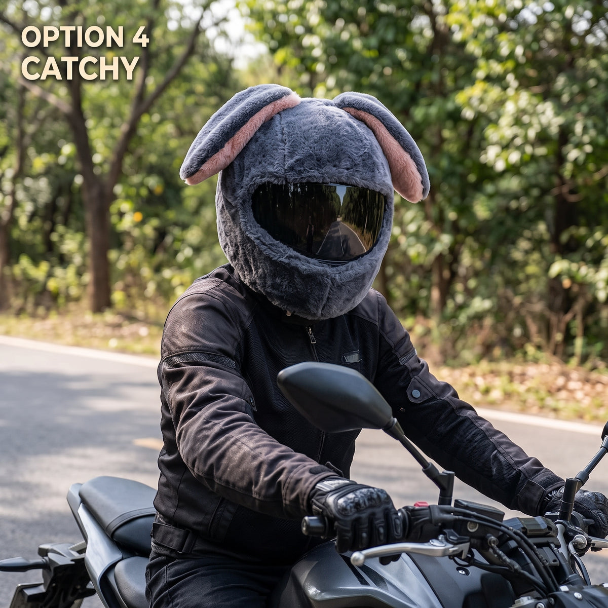FUNNY PLUSH HELMET™ Funda de Peluche para Casco de Moto 2X1