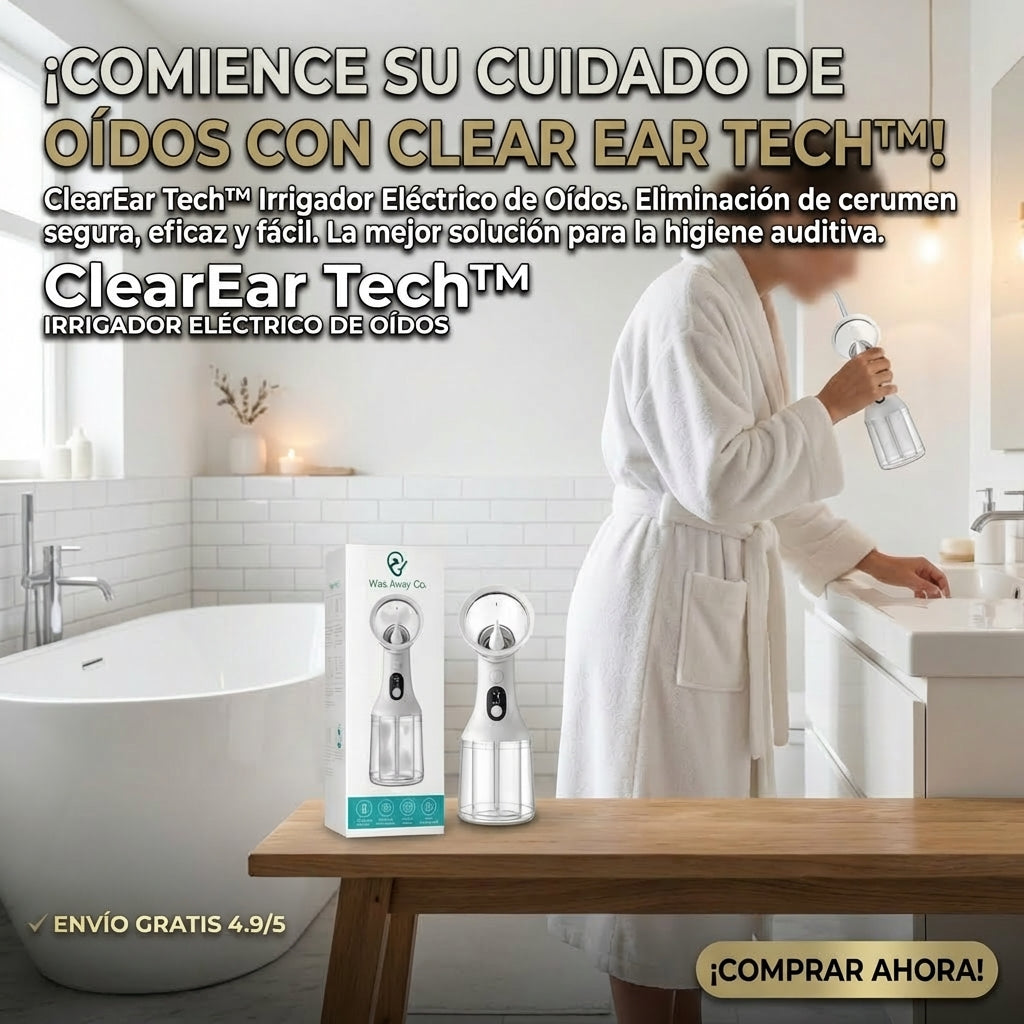 ClearEar Tech™ Irrigador eléctrico para la limpieza de oídos