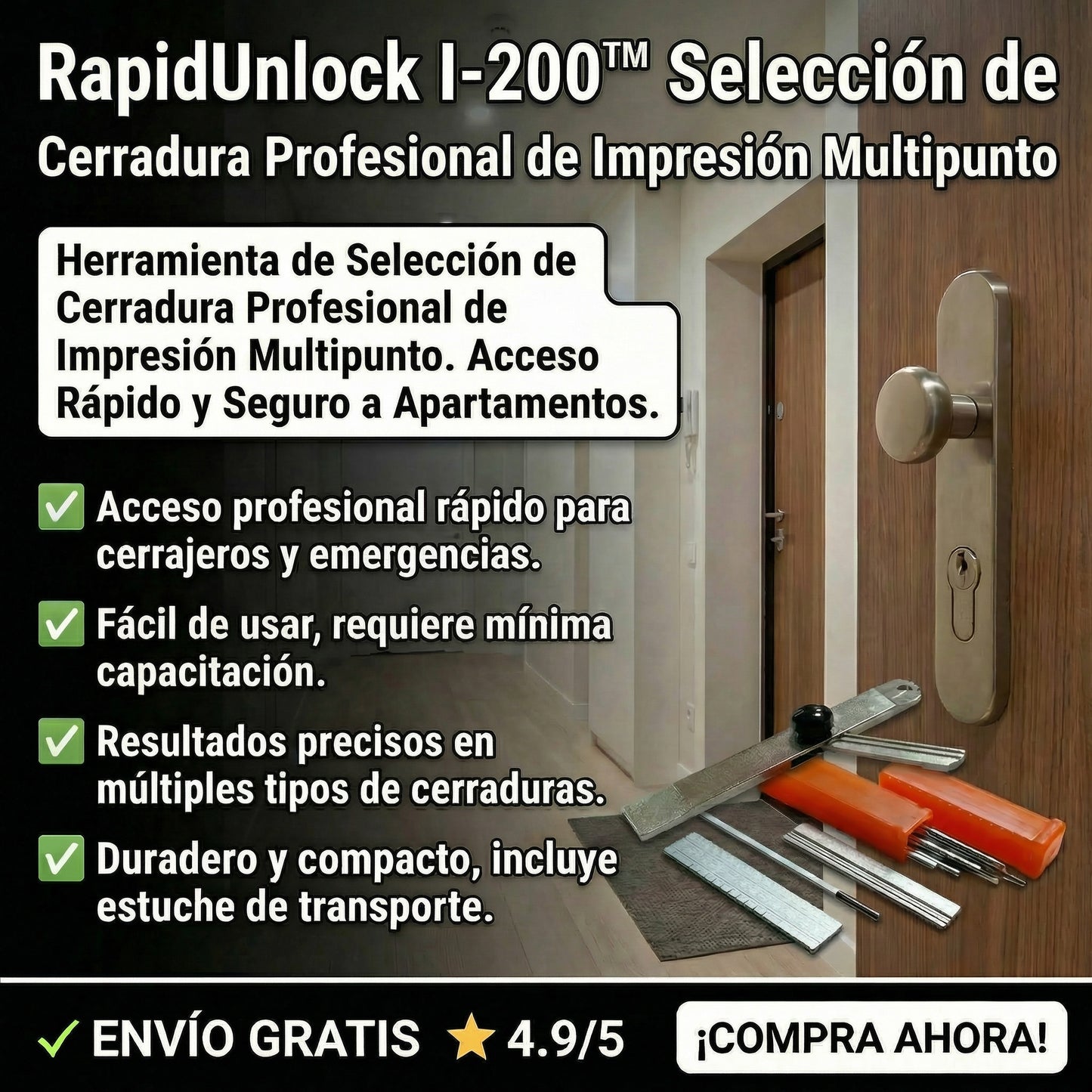 RapidUnlock I-200™ Ganzua Impresion Multipunto Profesional