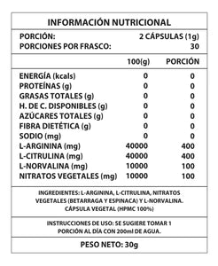ÓXIDO NÍTRICO  Premium  - Suplemento 1000 mg