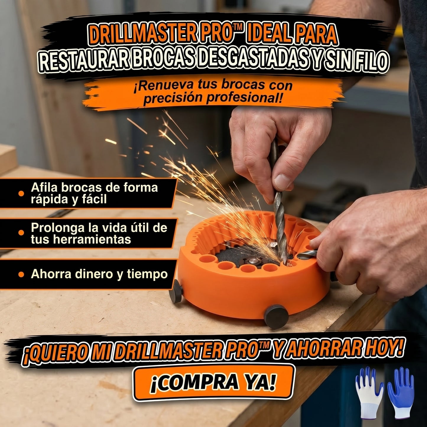 DrillMaster Pro™ Ideal para restaurar brocas desgastadas y desafiladas