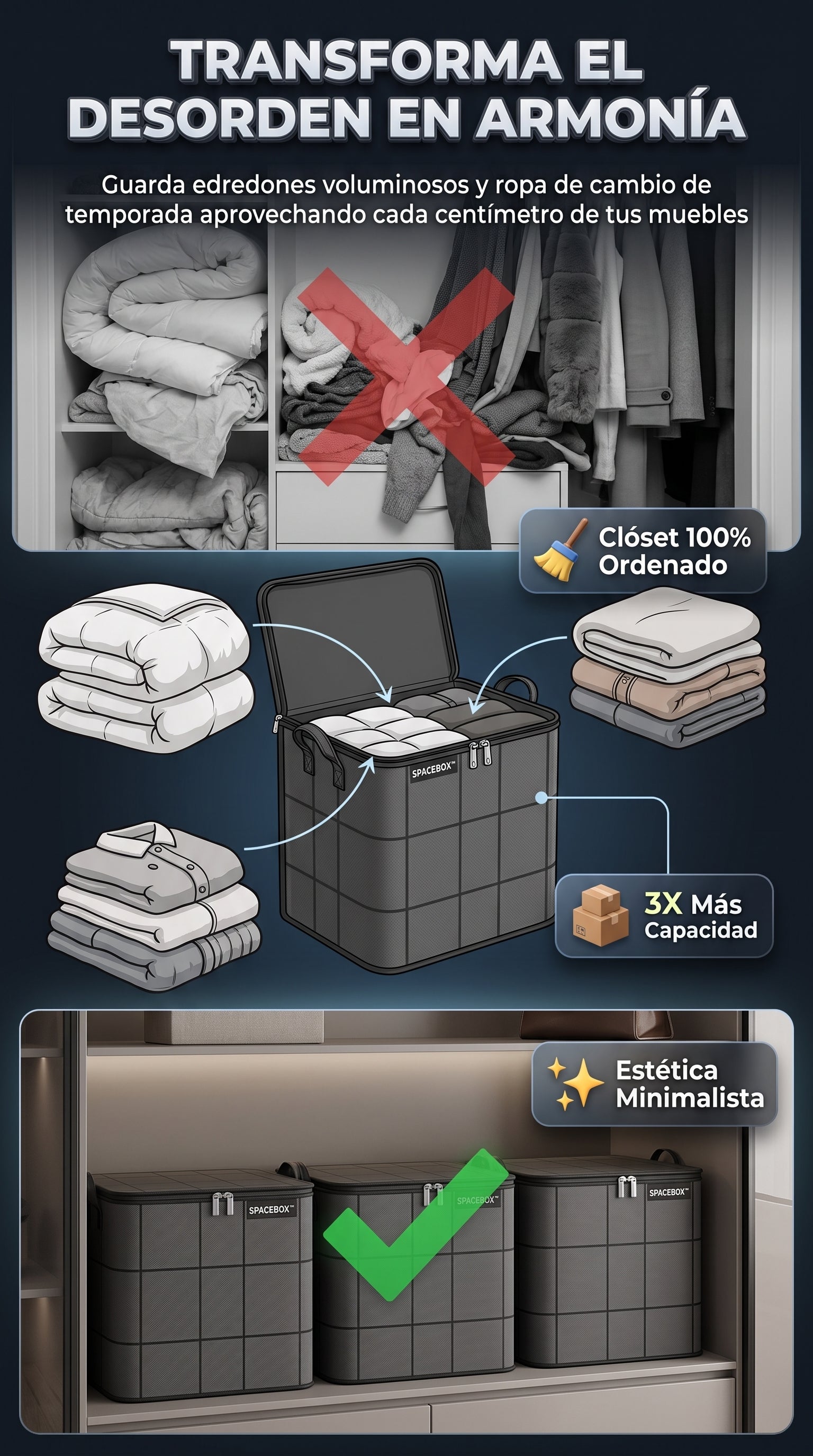 Organizador de ropa 110 litros