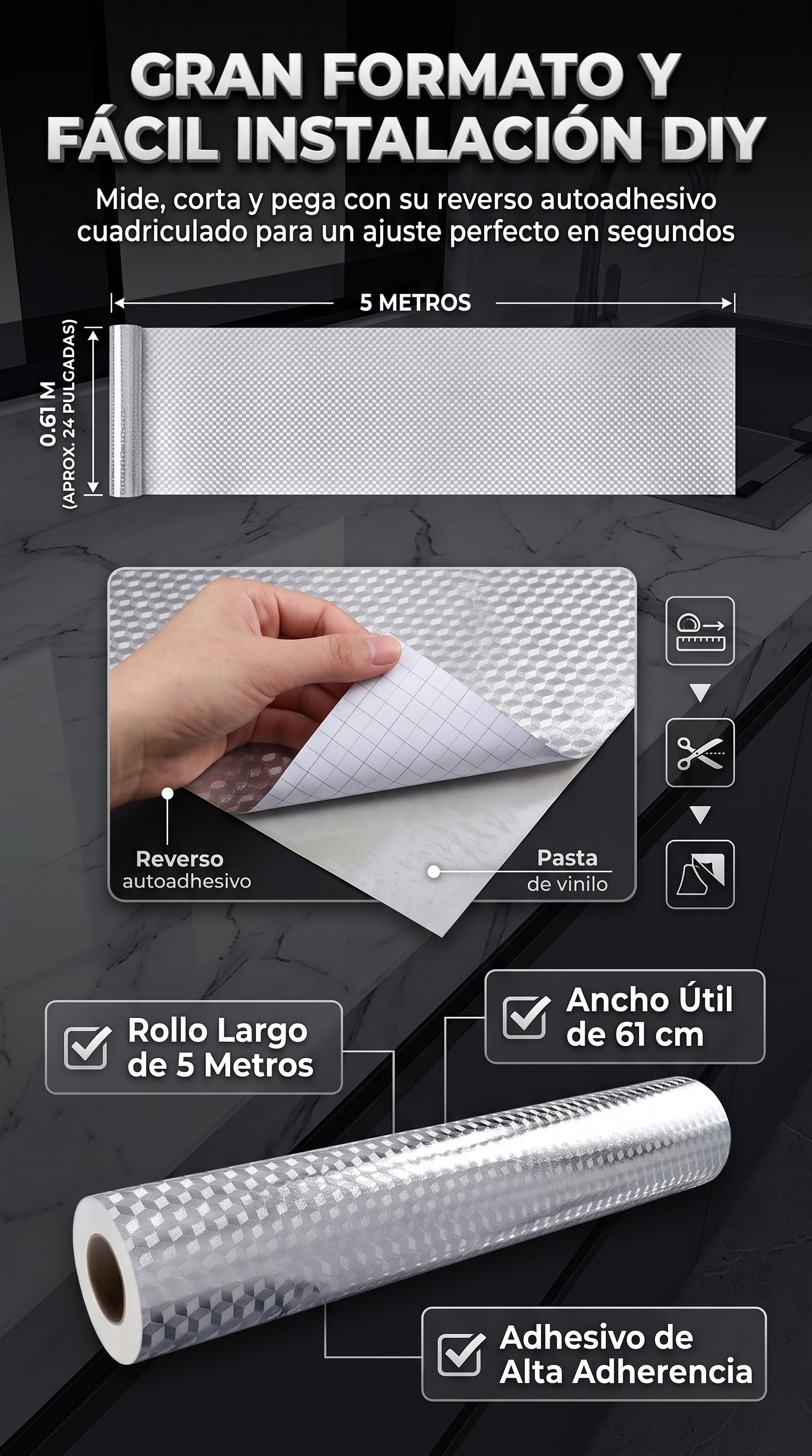 ALUSHIELD™ Papel Adhesivo de Aluminio Protector Antigrasa