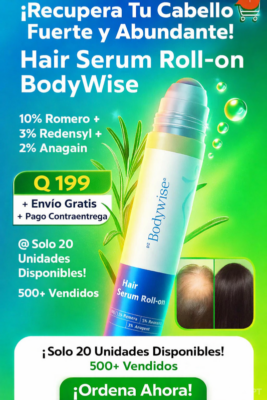 BodyWise Hair Growth Roll-On: Recupera Tu Cabello Fuerte y Abundante