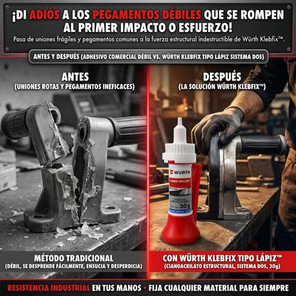 WÜRTH KLEBFIX™ 30g Adhesivo Estructural de Cianocrilato 2X1
