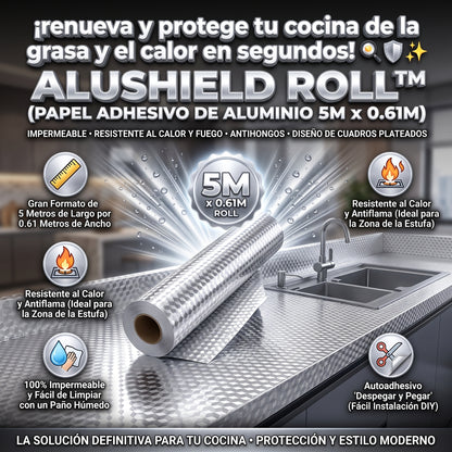 ALUSHIELD™ Papel Adhesivo de Aluminio Protector Antigrasa