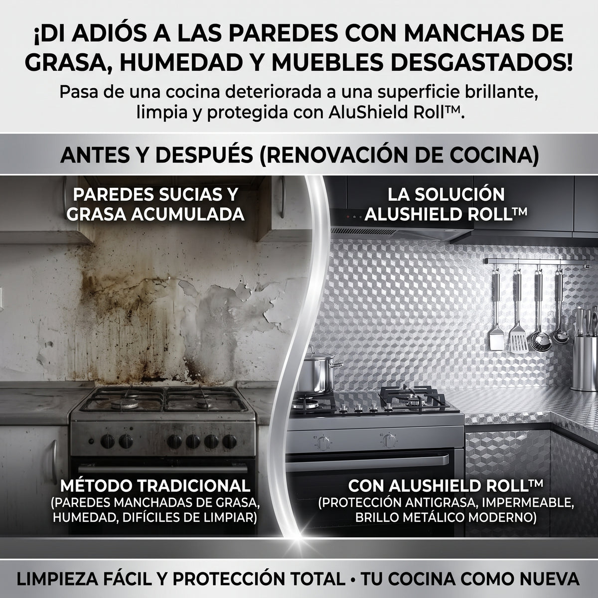 ALUSHIELD™ Papel Adhesivo de Aluminio Protector Antigrasa