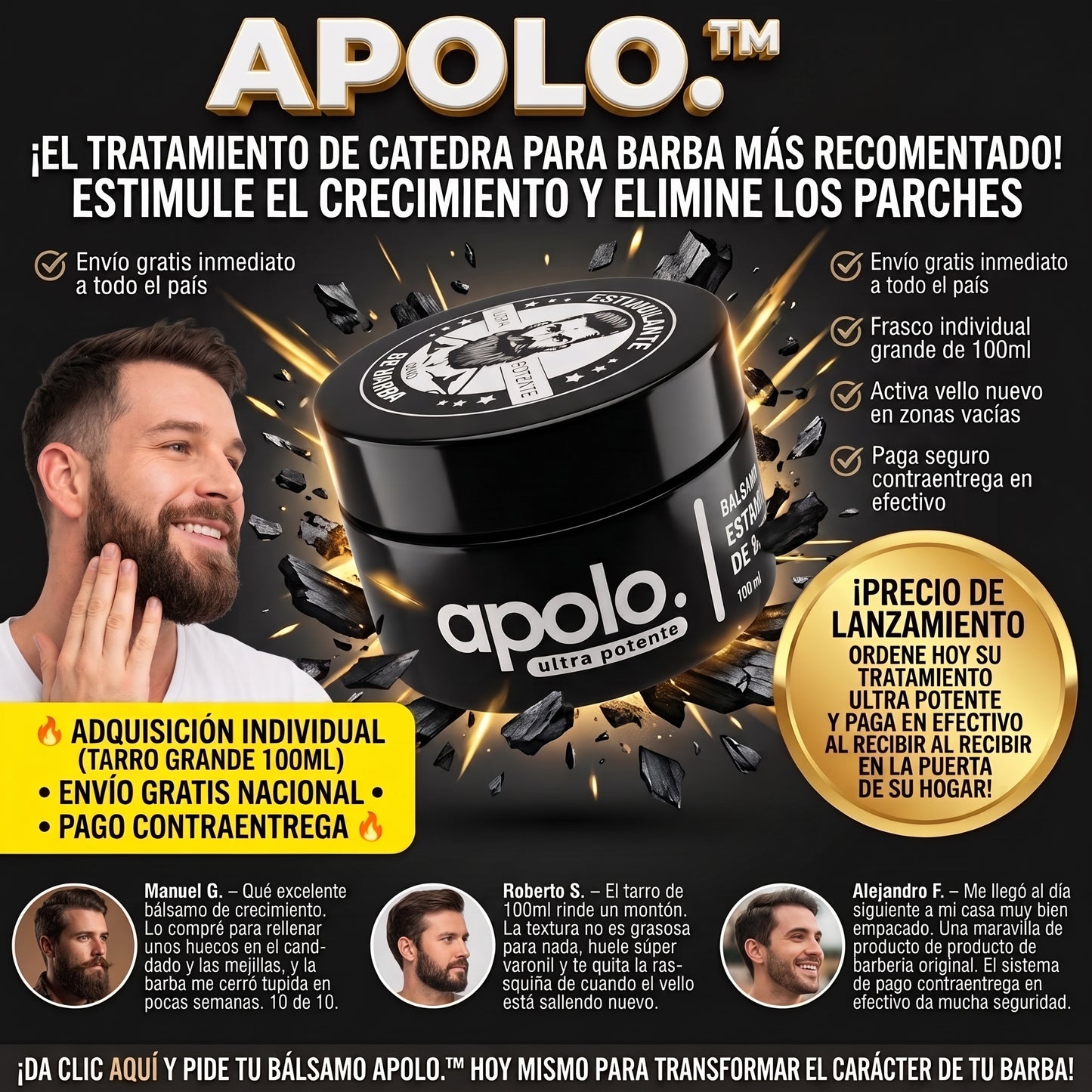 Apolo. ultra potente™Tratamientos de crecimiento capilar facial
