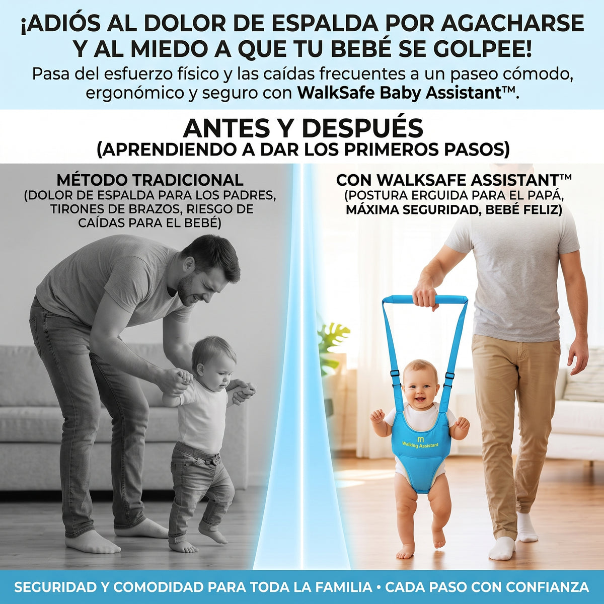 WALKSAFE ASSISTANT™ Caminador Portátil Ergonómico para Bebés