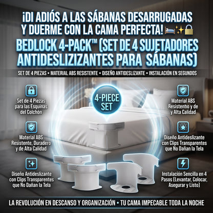 BEDLOCK™ (Set de 4 Piezas) Sujeta Sábanas de Cama