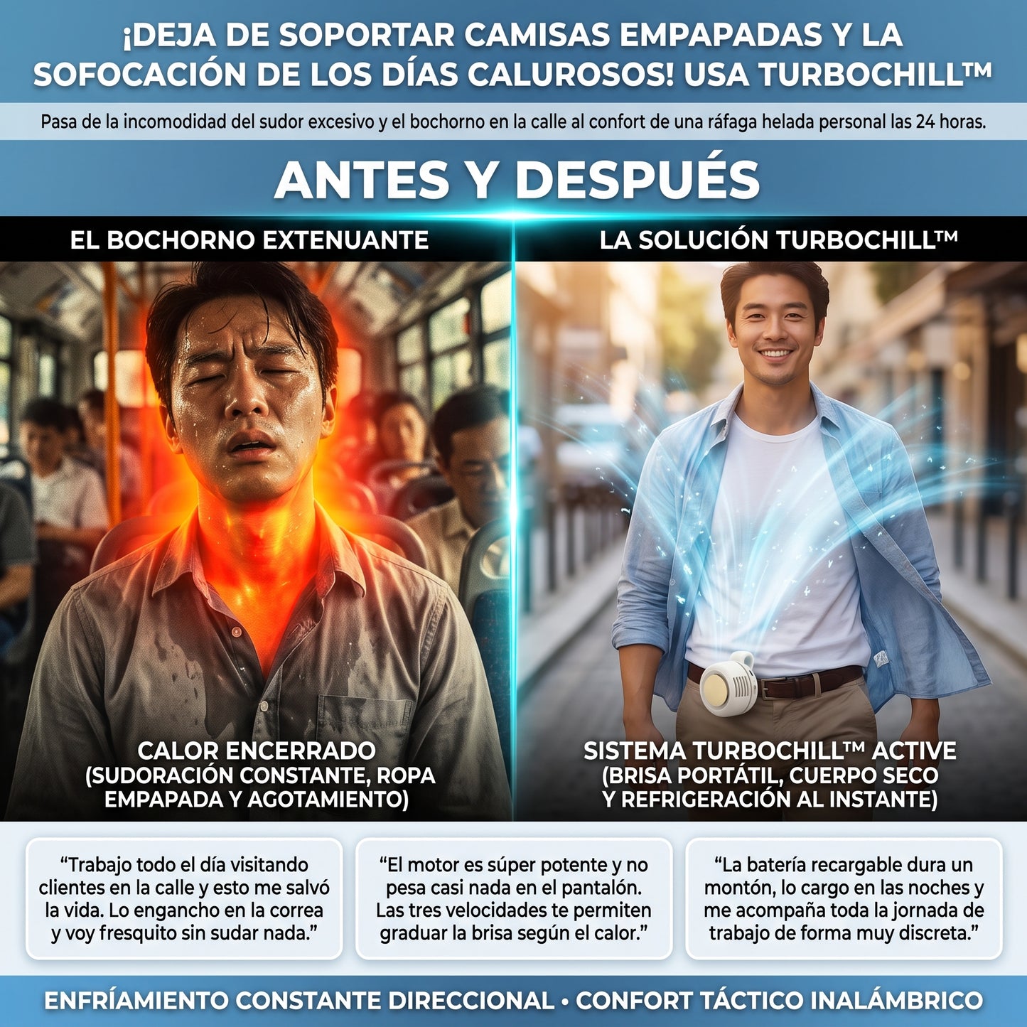 TurboChill™ Ventilador de Cintura Manos Libres