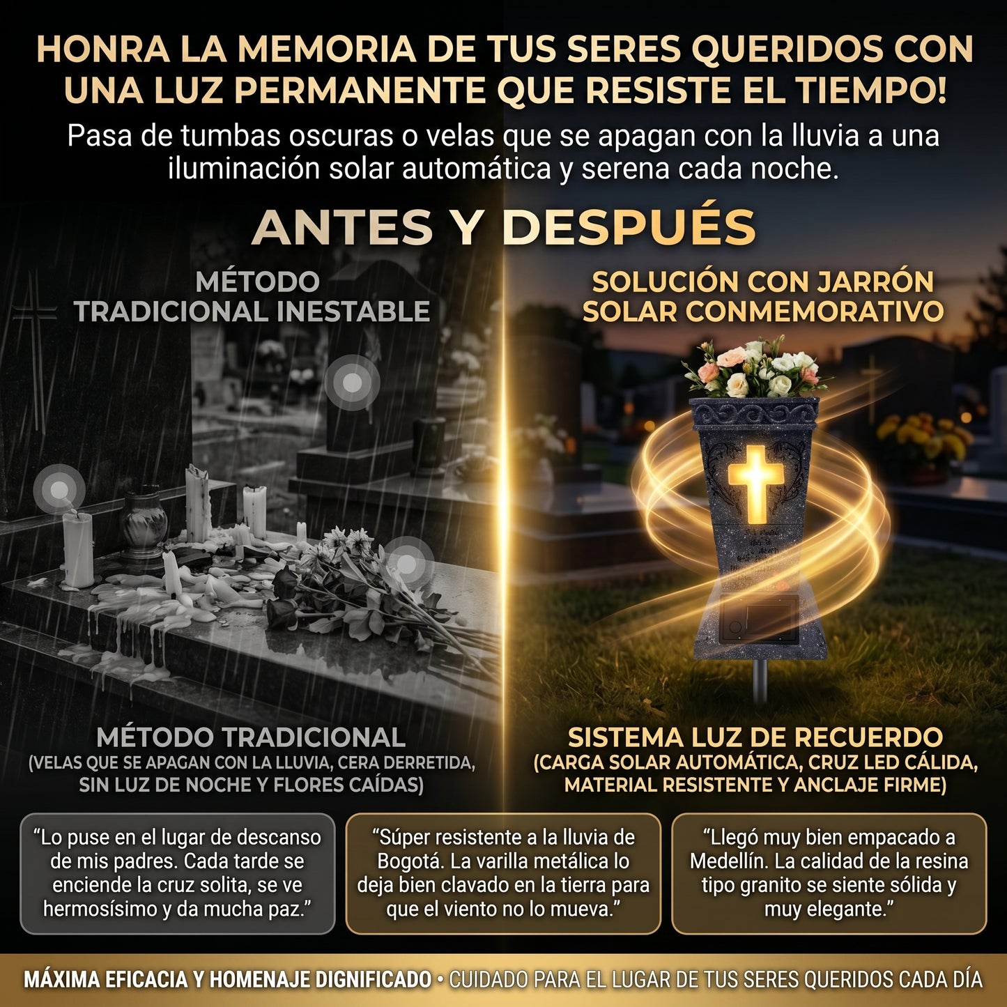 LUZ ETERNA™ Decoración conmemorativa para cementerio y jardín