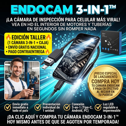 ENDOCAM 3-IN-1™ Cámara de Inspección Endoscópica