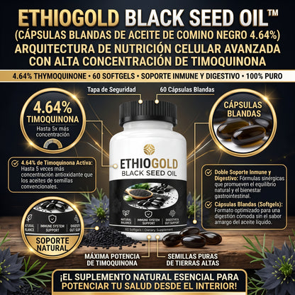 ETHIOGOLD BLACK SEED OIL™ 60 Softgels Aceite de Semilla Negra Etíope