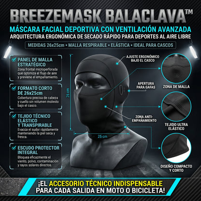 BREEZEMASK BALACLAVA™ Máscara Balaclava Transpirable LLEVA 2X1