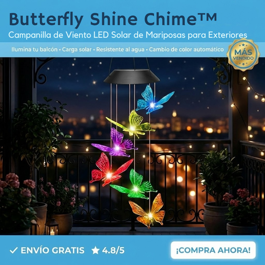 Butterfly Shine Chime™ Lámpara Led Solares Exterio Mariposa Carillón Viento