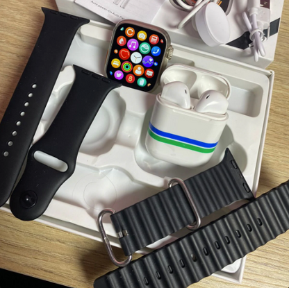 ⭐ SÚPER COMBO ⭐  SMART WATCH I8 ULTRA + AUDÍFONOS BLUETOOTH + DOS CORREAS
