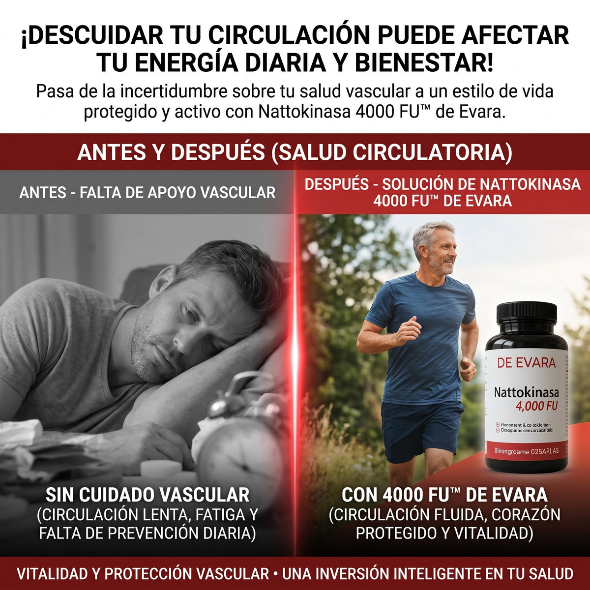 EVARA'S NATTOKINASA™ (4,000 FU) Suplemento de Nattokinasa de Alta Potencia