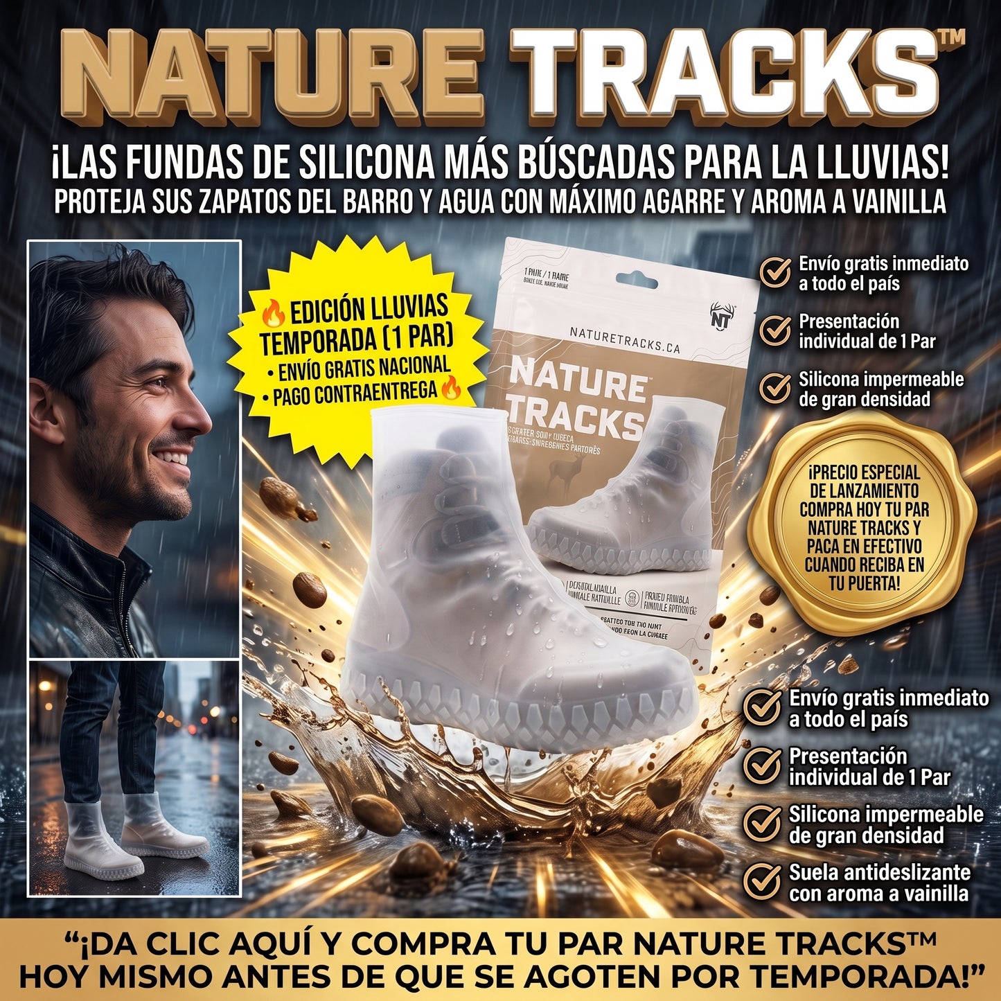 Nature Tracks™ Fundas Cubre-Calzado Impermeables de Silicona