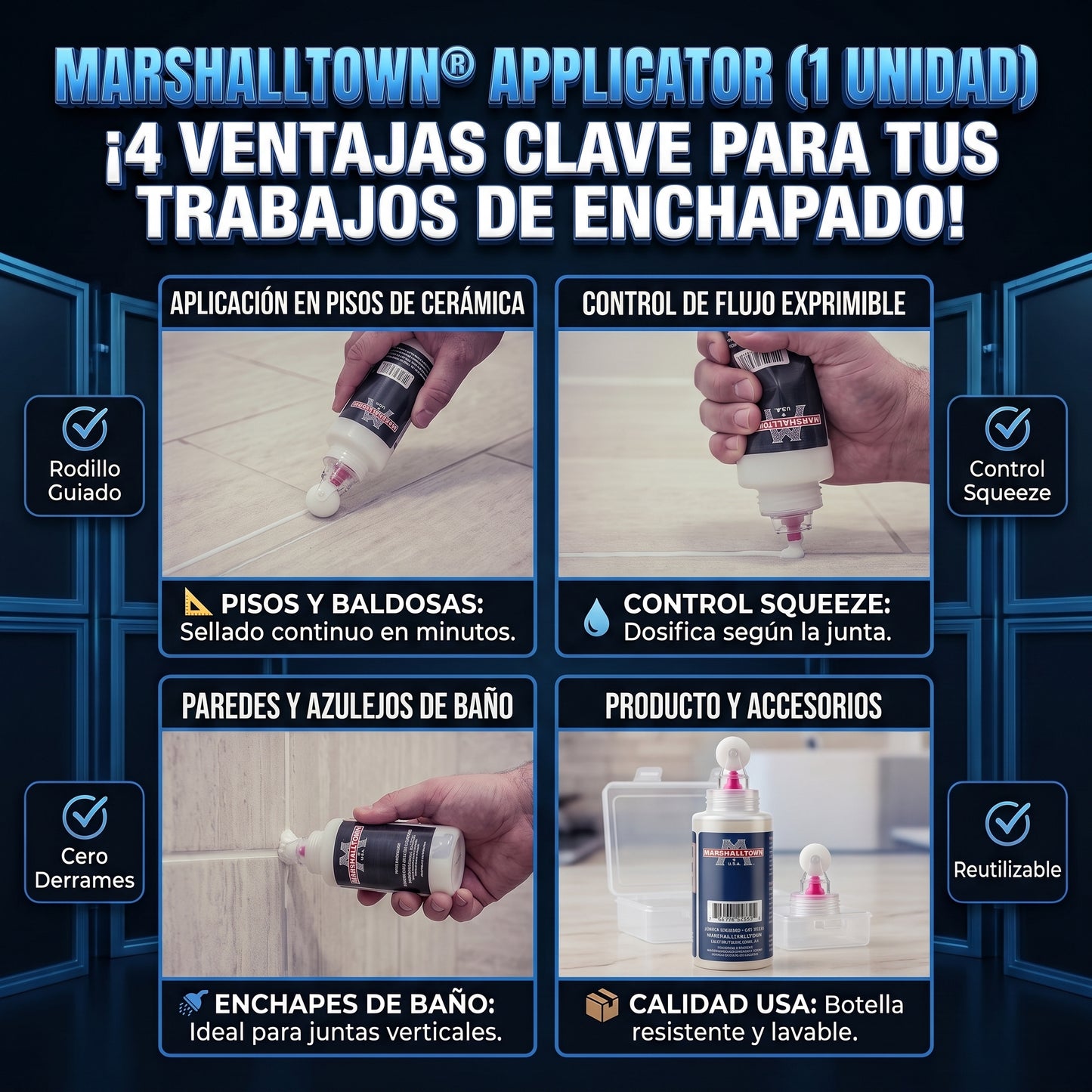 MARSHALLTOWN® Herramienta aplicadora de sellador de juntas
