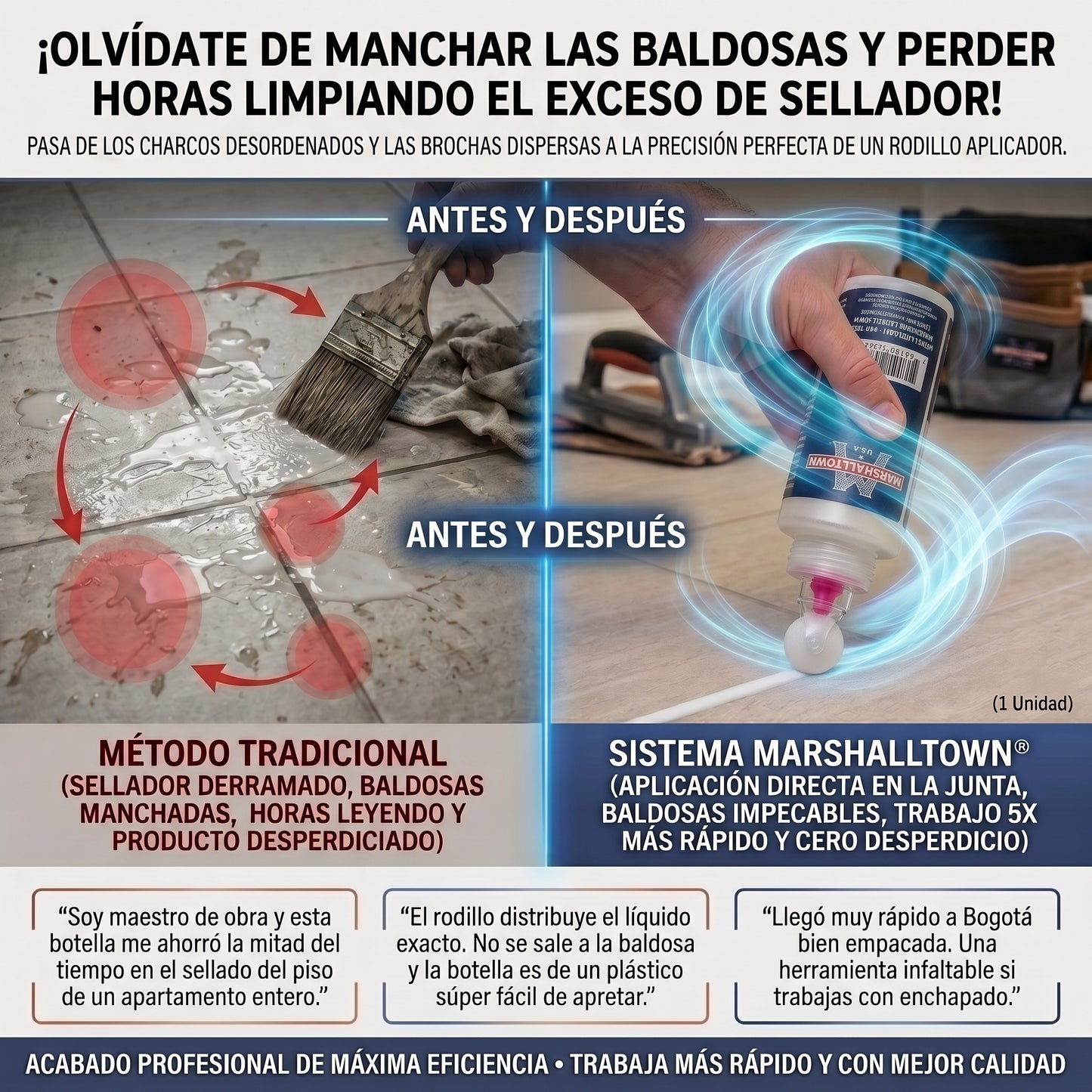 MARSHALLTOWN® Herramienta aplicadora de sellador de juntas