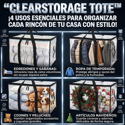 CLEARSTORAGE TOTE™ Bolsa de Almacenamiento Transparente Extragrande