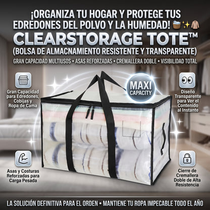 CLEARSTORAGE TOTE™ Bolsa de Almacenamiento Transparente Extragrande