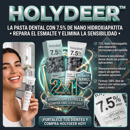 HOLYDEER™ (120g) Pasta de Dientes Reparadora con 7.5% Nano Hidroxiapatita 2X1