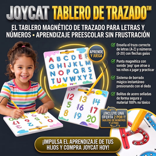 JOYCAT TRACING BOARD™ Pizarra Magnética de Aprendizaje y Trazo 2x1