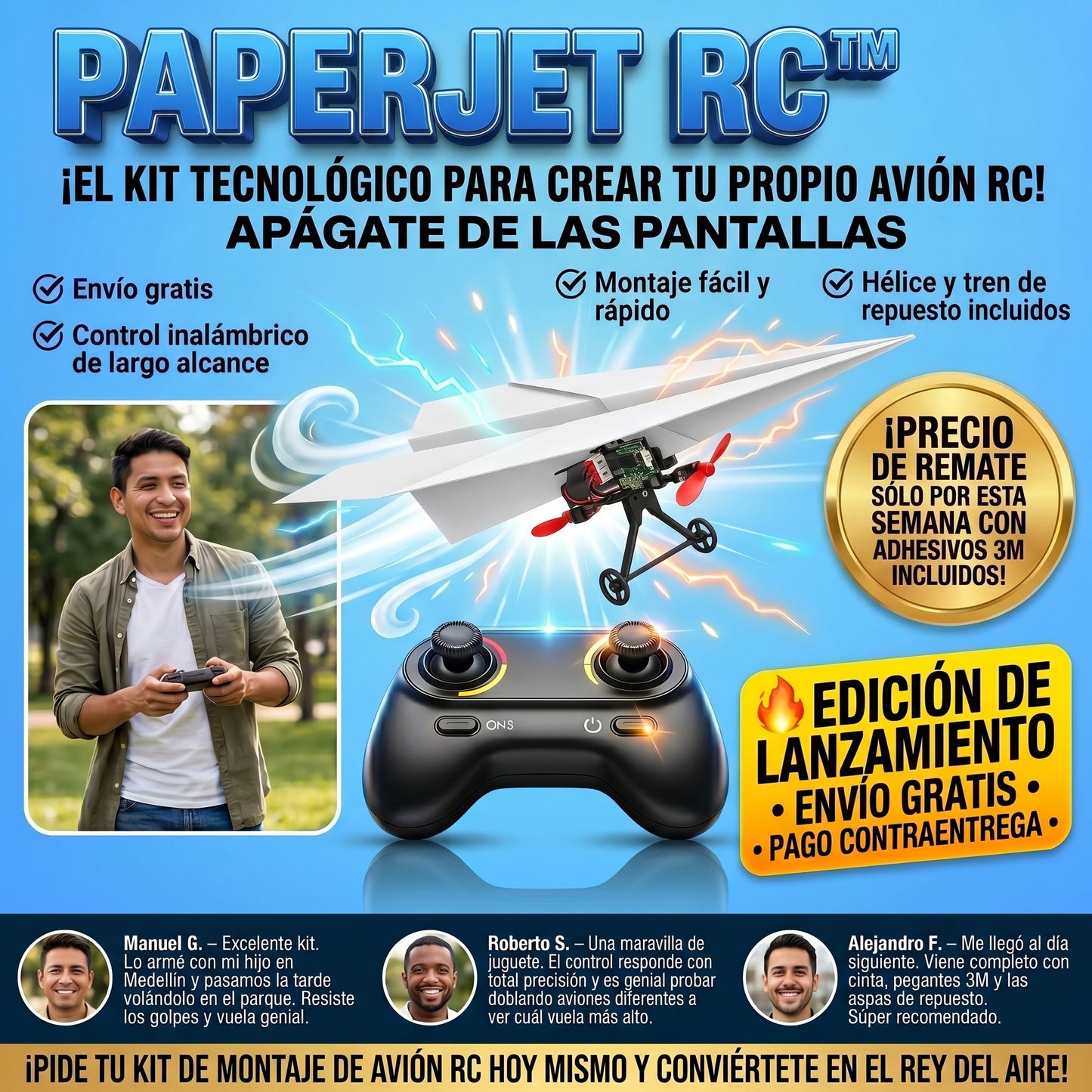 PaperJet RC™ Kit De Avión Por Control Remoto