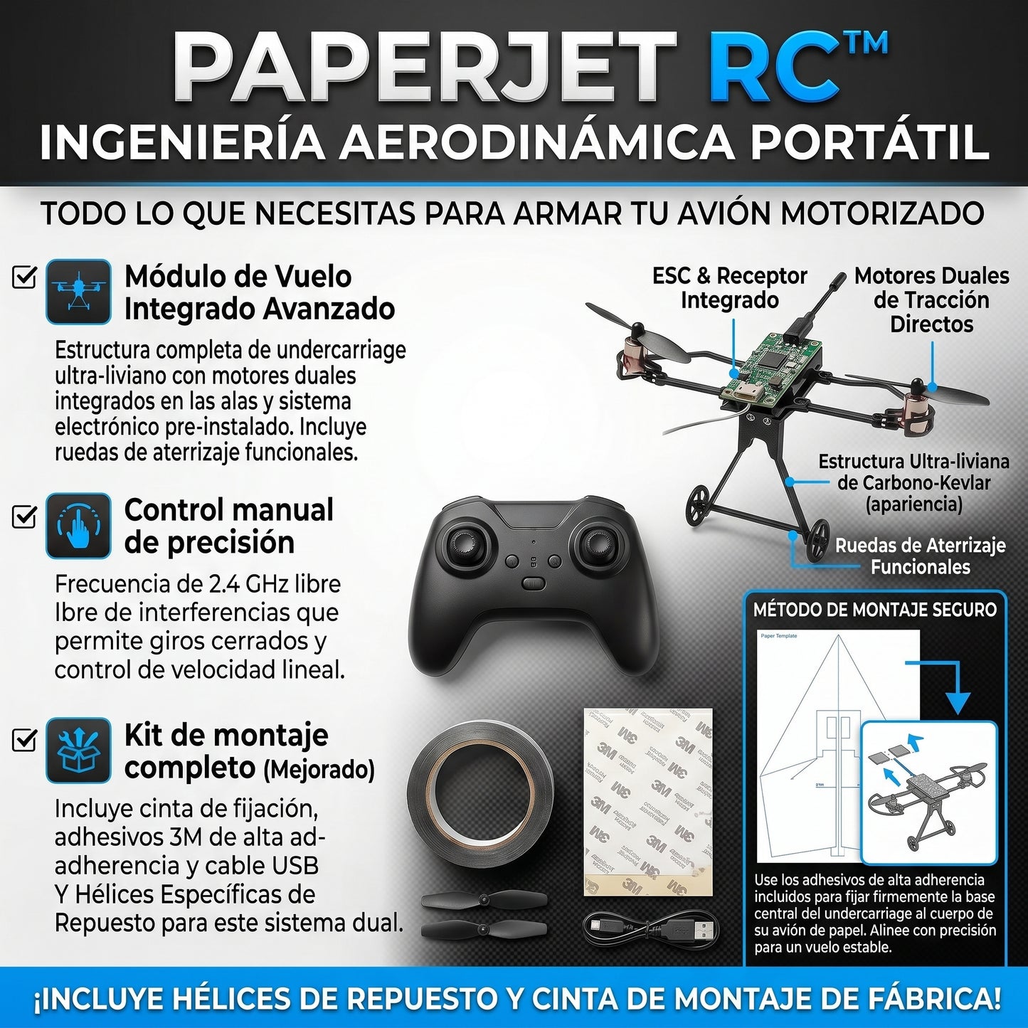 PaperJet RC™ Kit De Avión Por Control Remoto