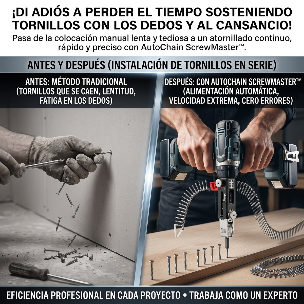 AUTOCHAIN™ Adaptador de Pistola de Tornillos en Cadena para Taladro