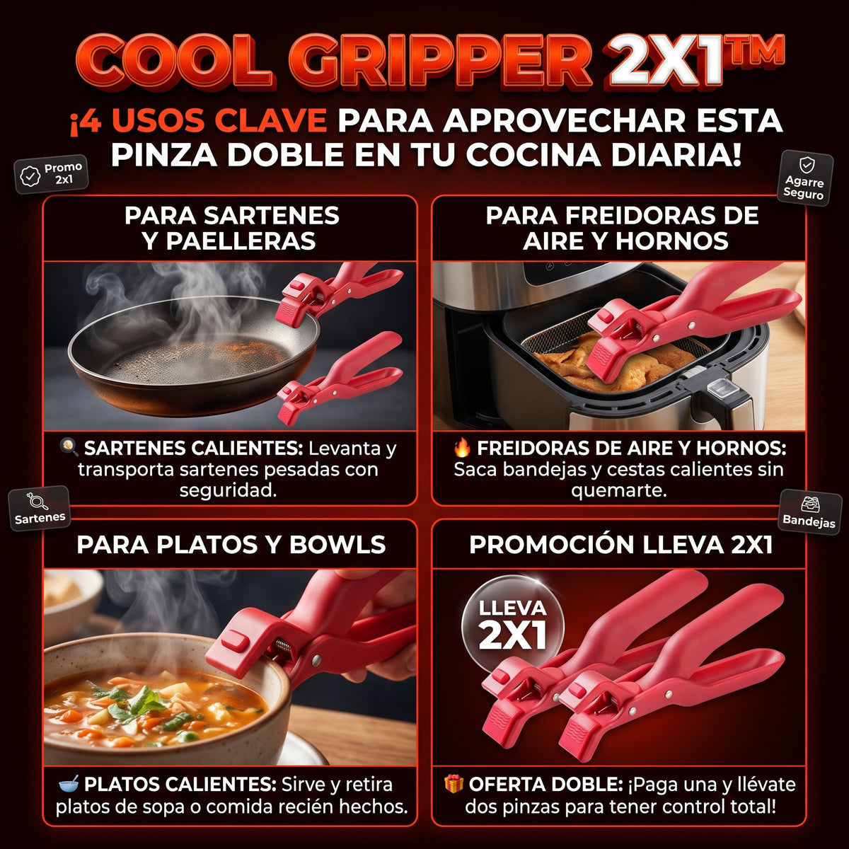 COOL GRIPPER Oferta 2x1 Pinza Antideslizante Multiusos