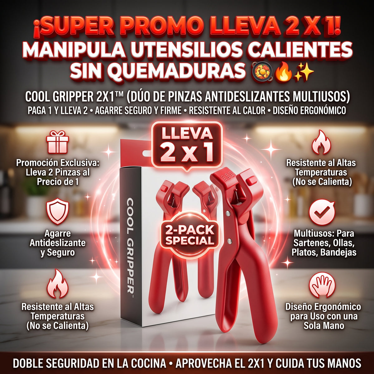 COOL GRIPPER Oferta 2x1 Pinza Antideslizante Multiusos