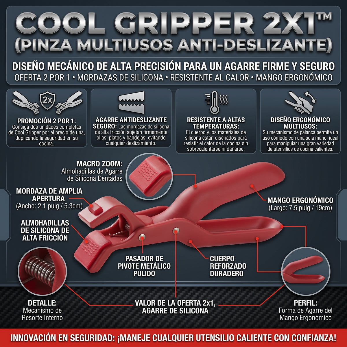 COOL GRIPPER Oferta 2x1 Pinza Antideslizante Multiusos