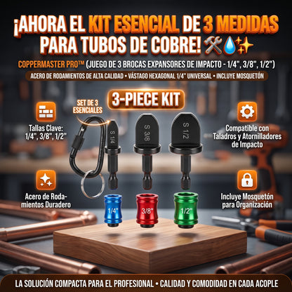 COPPERFLOW™ : Juego de 3 Expandidores y Abocinadores de Tubos de Cobre