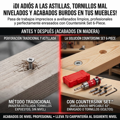 COUNTERSINK SET™ Juego Completo de Brocas Avellanadoras de Precisión