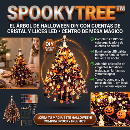 LED SPOOKYTREE™ Árbol de Halloween Decorativo con Cuentas y Luces