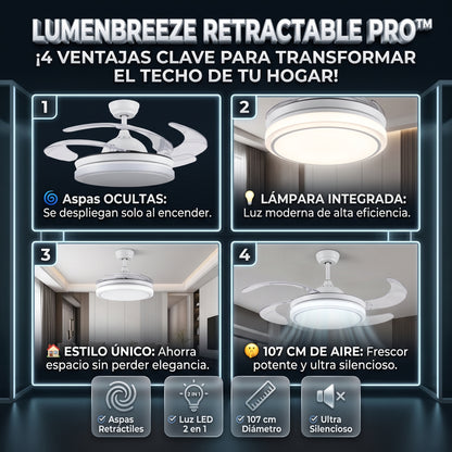 LUMENBREEZE™ Ventilador de Techo LED con Aspas Ocultas