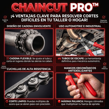 CHAINCUT™ Cortador de Tubos de Escape y Caños por Cadena