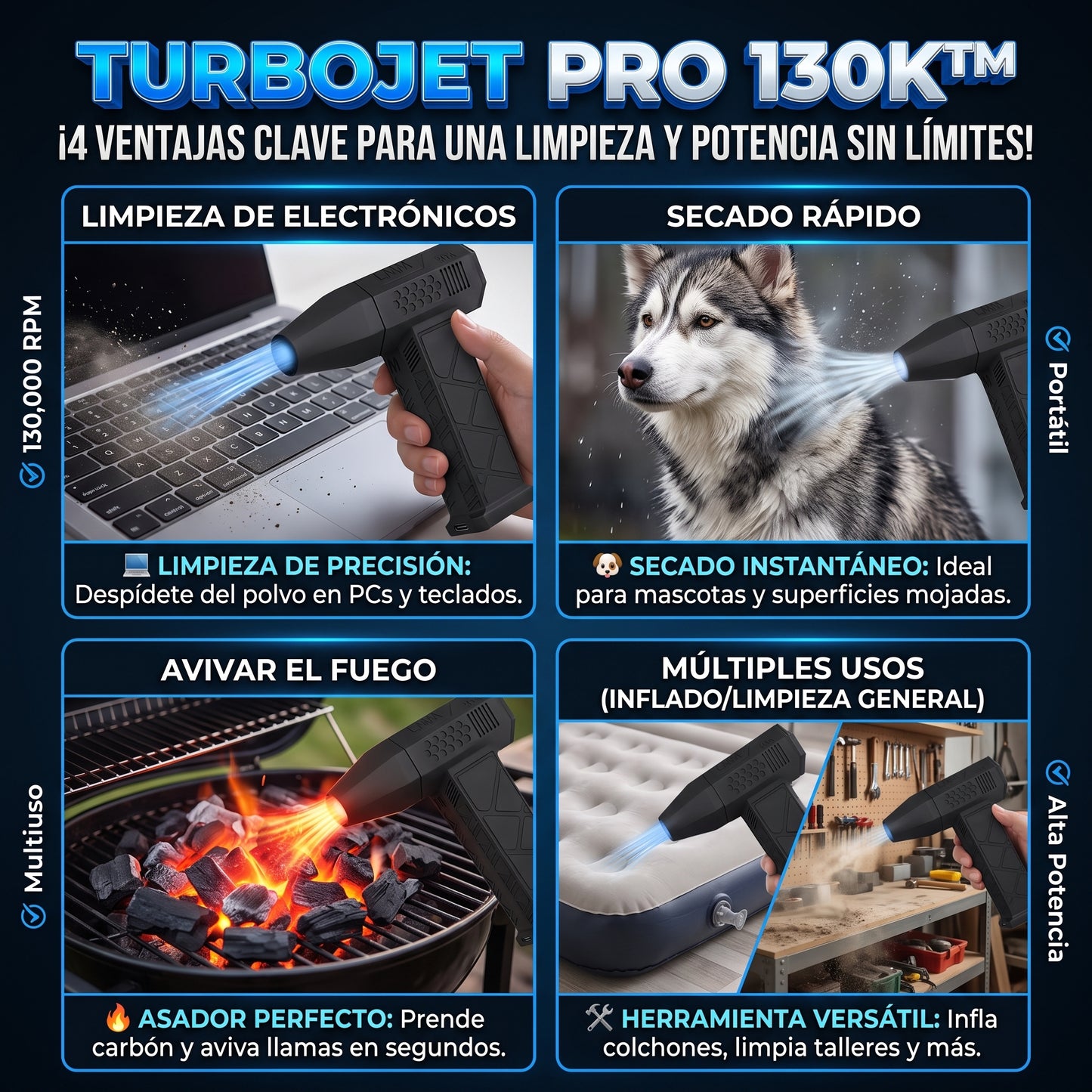 TurboJet Pro Mini Ventilador Turbo Jet Super Poderoso