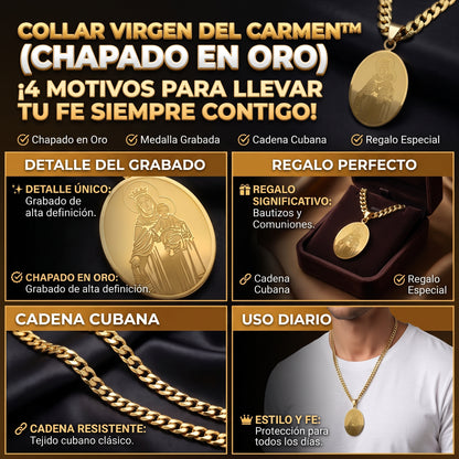 COLLAR VIRGEN DEL CARMEN™ Chapada en Oro