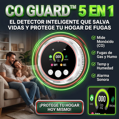 CO GUARD™ 5 EN 1 Detector de Humos seguridad para el hogar